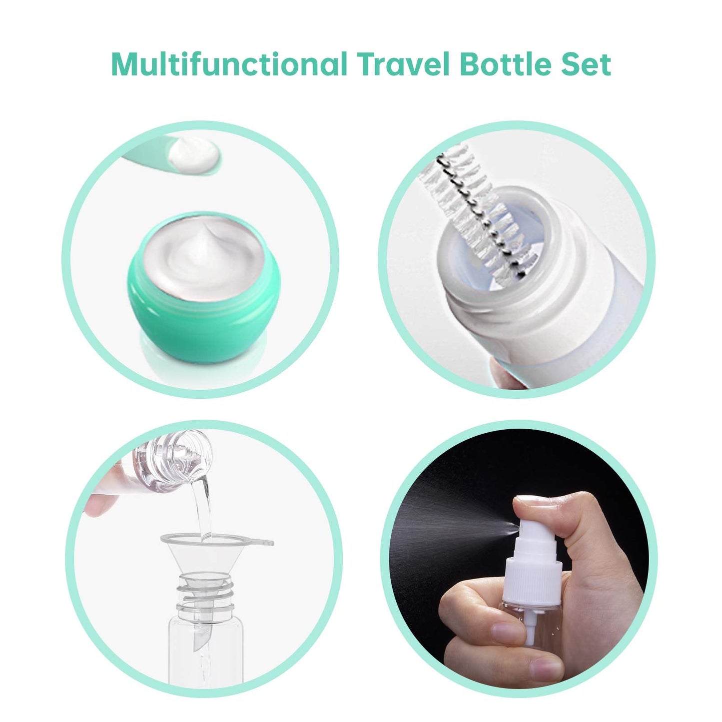 Benbilry 16 Pack Travel Bottles Set for Toiletries, TSA Approved Travel Size Leak Proof Containers, Silicone Squeezable Shampoo and Conditioner Beauty & Personal Care Benbilry