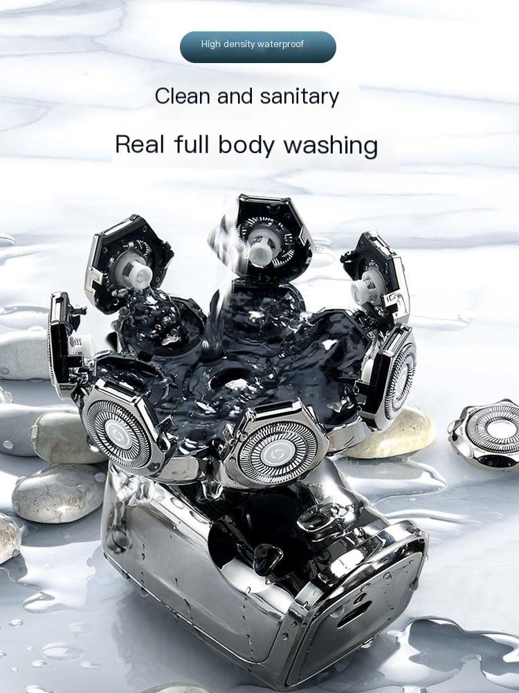 Head Shavers for Bald Men, 8-Blade DIGITAL DISPLAY MULTI-FUNCTION RAZOR Electric Razor Body Wash Men's Rechargeable Shaving Head Self-Shaving Bear USB Beauty and Personal Care Mecuricy