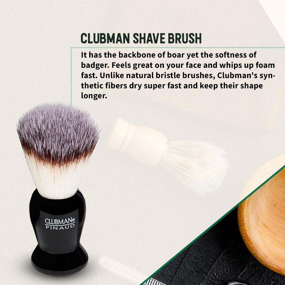 Clubman Pinaud Shave Essentials Set - Men's Grooming Whiskey Woods Shaving Soap and After Shave Lotion, with Brush and Dopp Kit Beauty and Personal Care Clubman