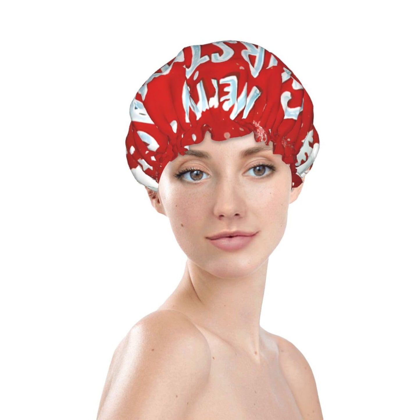 Merry Christmas Printed Double Layer Lined Shower Cap,Shower Caps For Women Reusable Beauty and Personal Care BEIVGOXL