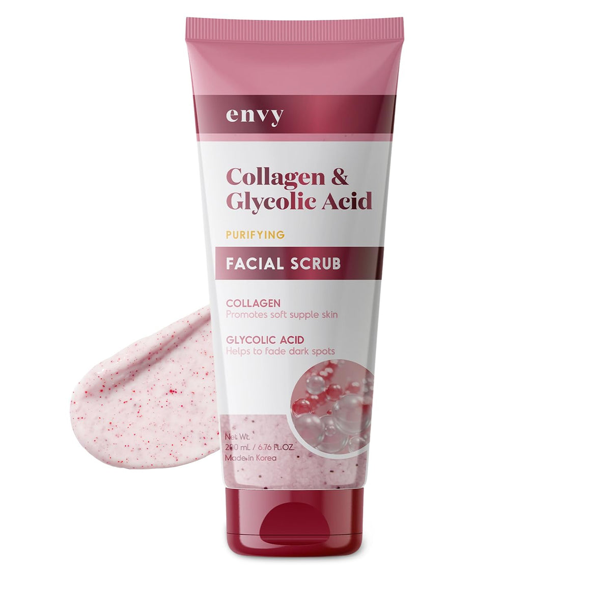 Envy Collagen & Glycolic Acid Face Scrub - Anti-Aging, Softening & Dark Spot Improving Exfoliating Scrub - Dermatologist Tested, Clean Beauty for All Beauty & Personal Care Envy