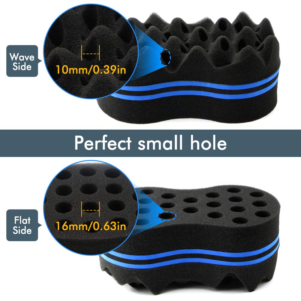 RioRand Hair Sponge Magic Barber Twist Curl Brush Sponge Dreads Locking Afro Coil Comb?Black 2 Count (Pack of 1)) Beauty & Personal Care RioRand