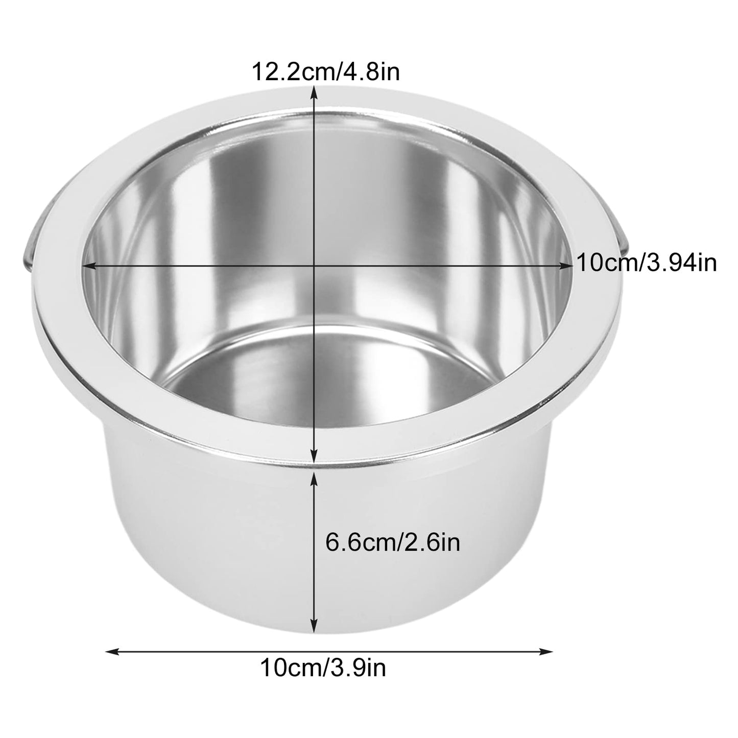 Wax Warmer Inner Pot, 100mm Wax Warmer Replacement Wax Pot Portable Hair Removal Waxing Bowl Accessory Ear Wax Removal Wax Beads Candle Wax Pots Beauty and Personal Care ZJchao