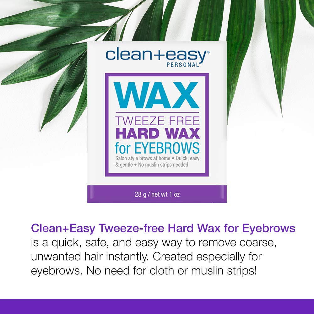 Clean + Easy Microwave Wax - Microwavable Wax Hair Removal for Face, Body & Eyebrows, At-Home Facial Waxing, 1 Oz Beauty and Personal Care Clean + Easy