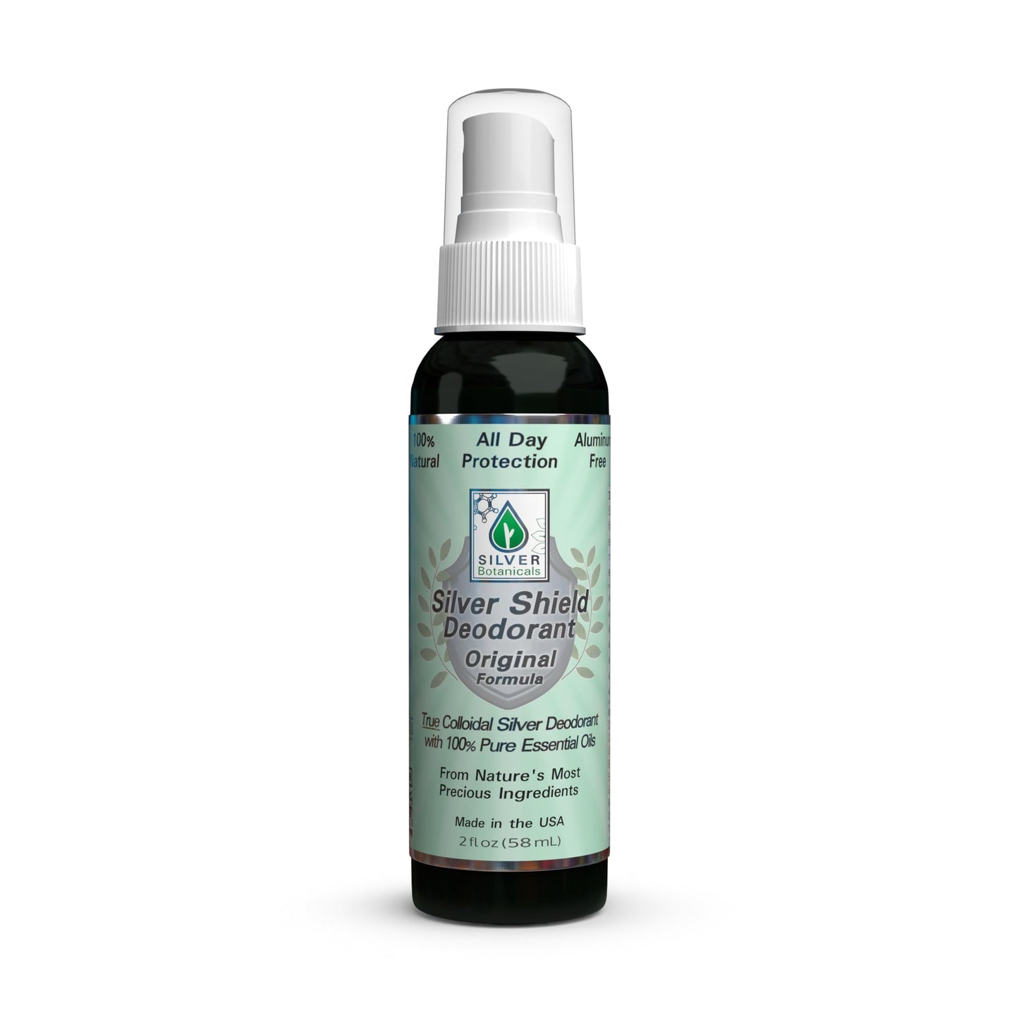 Silver Shield Deodorant - Original Formula - Spray-On Version, All Natural Colloidal Silver Deodorant, 2 oz. Beauty and Personal Care Silver Botanicals