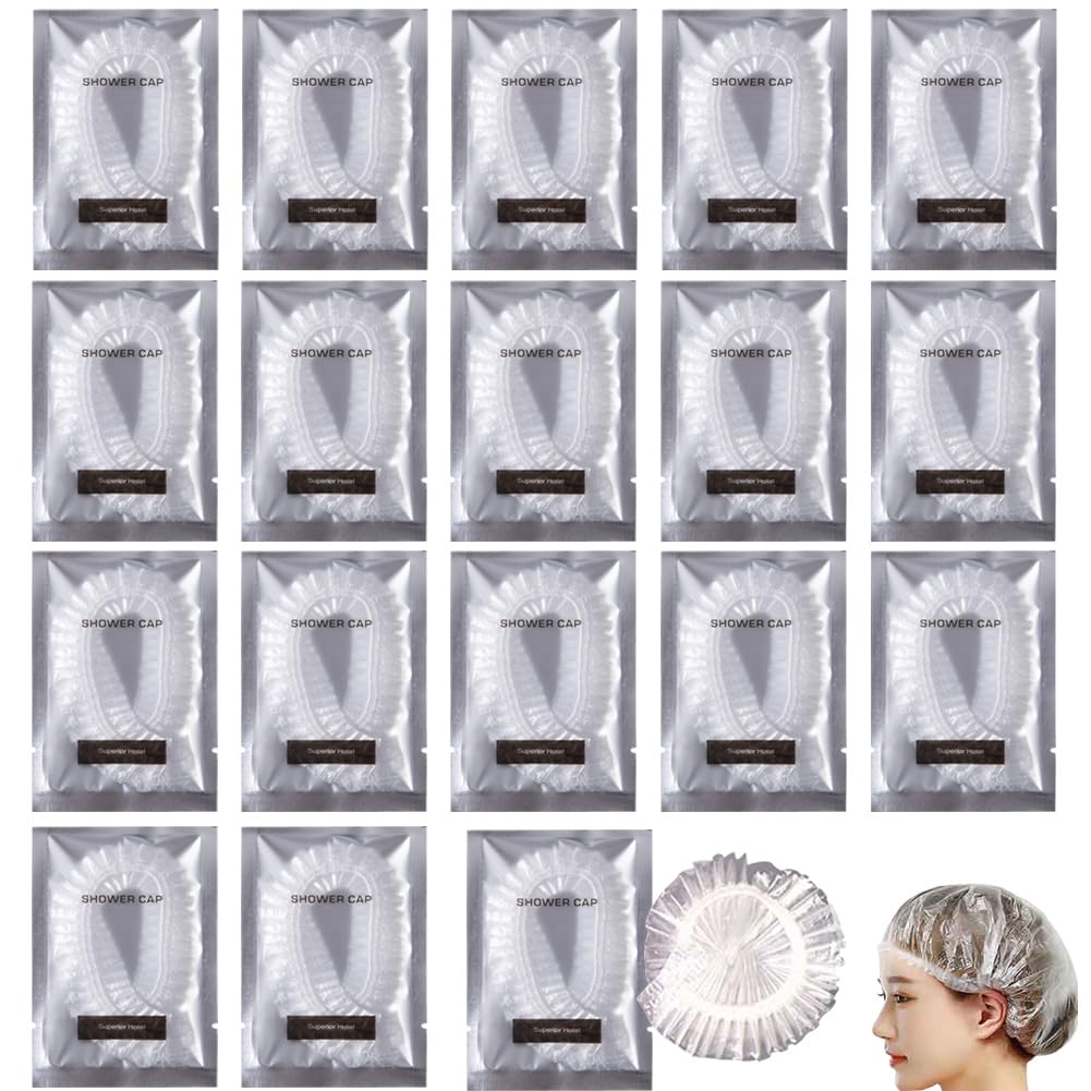 50Pcs Thick Disposable Shower Caps Individually Wrapped for Hair Salon Beauty and Personal Care KkttpGingmen