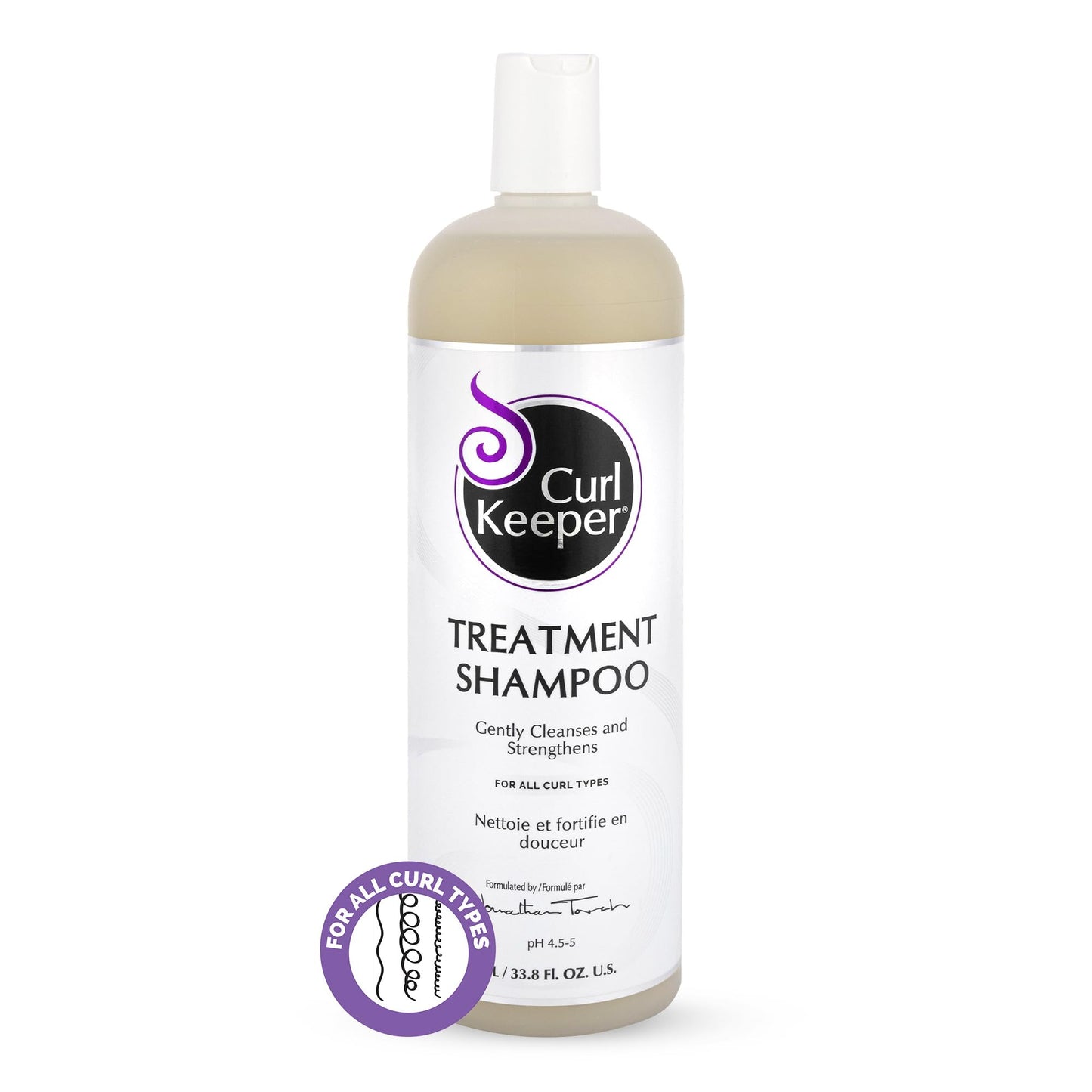 Curl Keeper Treatment Shampoo for Curly Hair, 33.8 Fl Oz - Daily Hair Shampoo Gently Cleanses & Strengthens All Curl Types - Rebuilds & Restores Beauty & Personal Care Curl Keeper