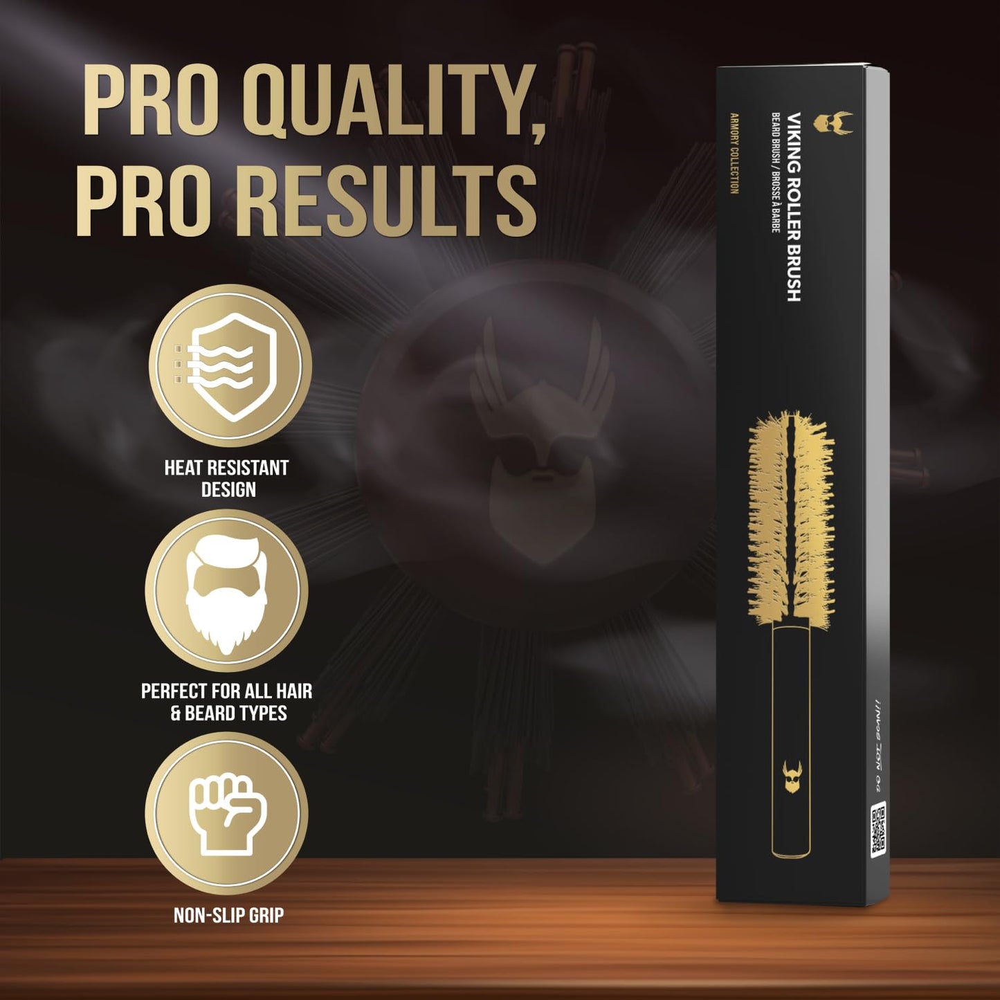 The Beard Struggle Viking Roller Brush - Heat-Resistant Round Hair Brush for Styling Hair or Beard - Reduce Frizz & Tangles - Beard Brush for Men Beauty and Personal Care The Beard Struggle