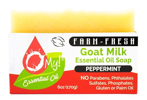 O My! Goat Milk Essential Oil Soap Bar | Made with Farm-Fresh Goat Milk | 100% Pure Essential Oils | Free of Parabens | Handcrafted in USA Beauty & Personal Care O My!