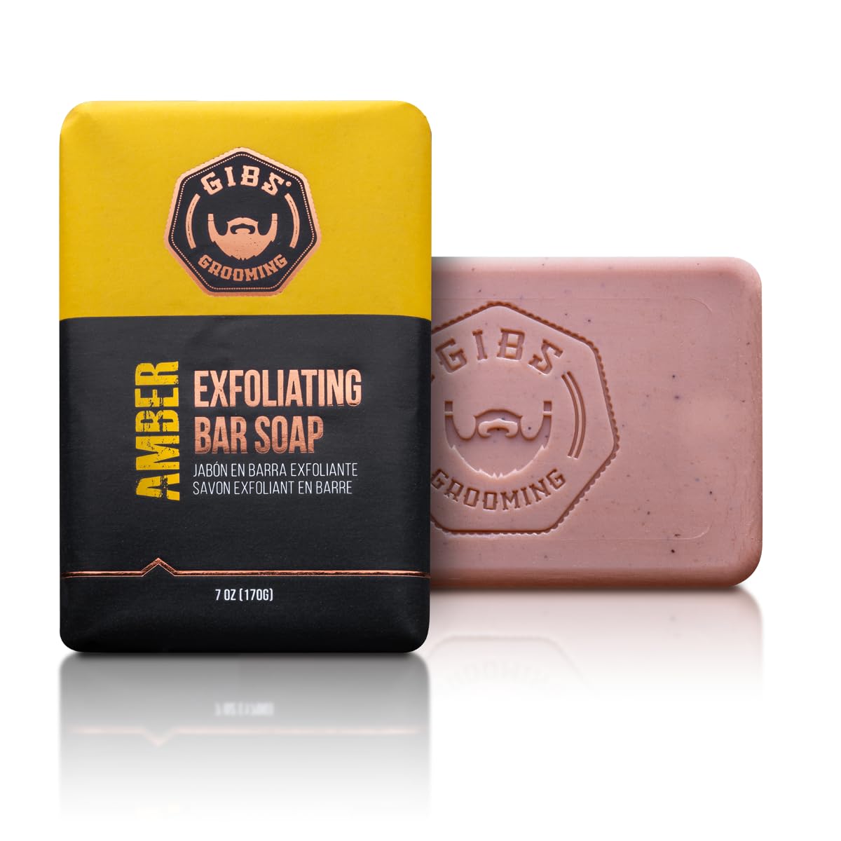 GIBS Amber, Exfoliating, Long-Lasting, Woodsy, 7oz Bar Soap Beauty & Personal Care GIBS