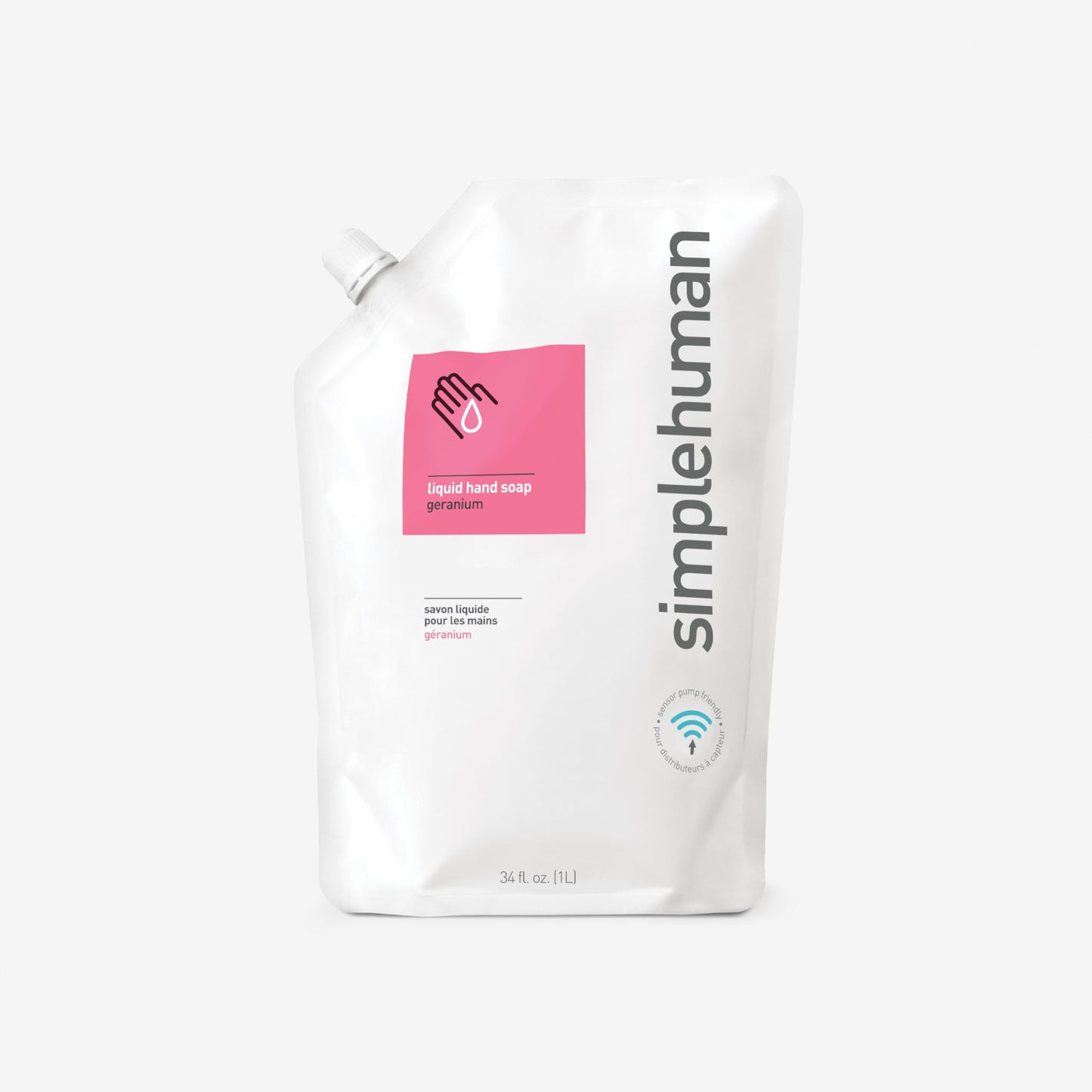 simplehuman Geranium Moisturizing Liquid Hand Soap Refill Pouch, 34 Fl. Oz, Pack of 6 Beauty & Personal Care simplehuman