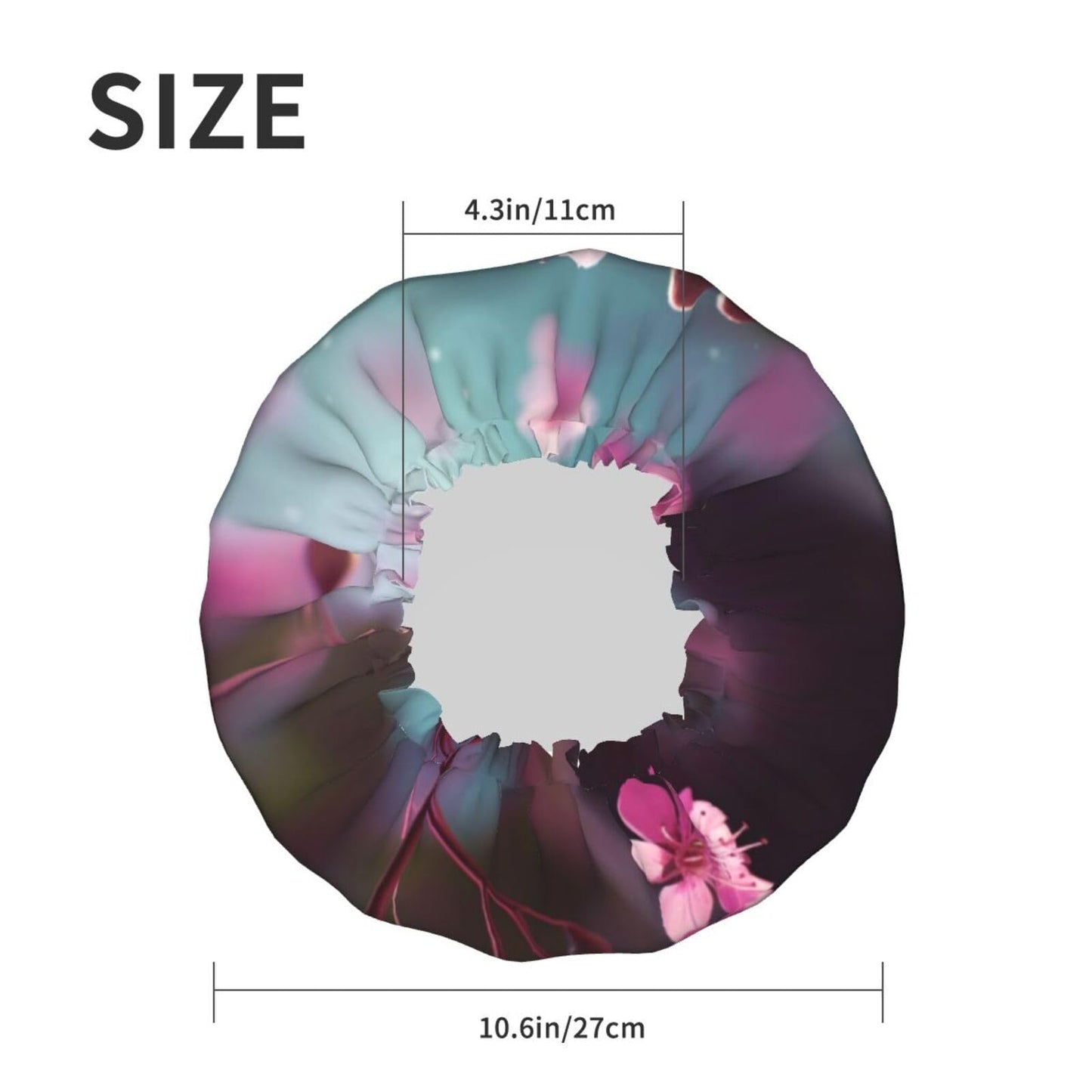Small Flowers Shower Cap for Women Men Double Layer Waterproof Bath Cap Elastic Reusable Shower Hat Bath Hair Wrap Hat Washable Shower Bonnet for Long Beauty and Personal Care QSMJKLD