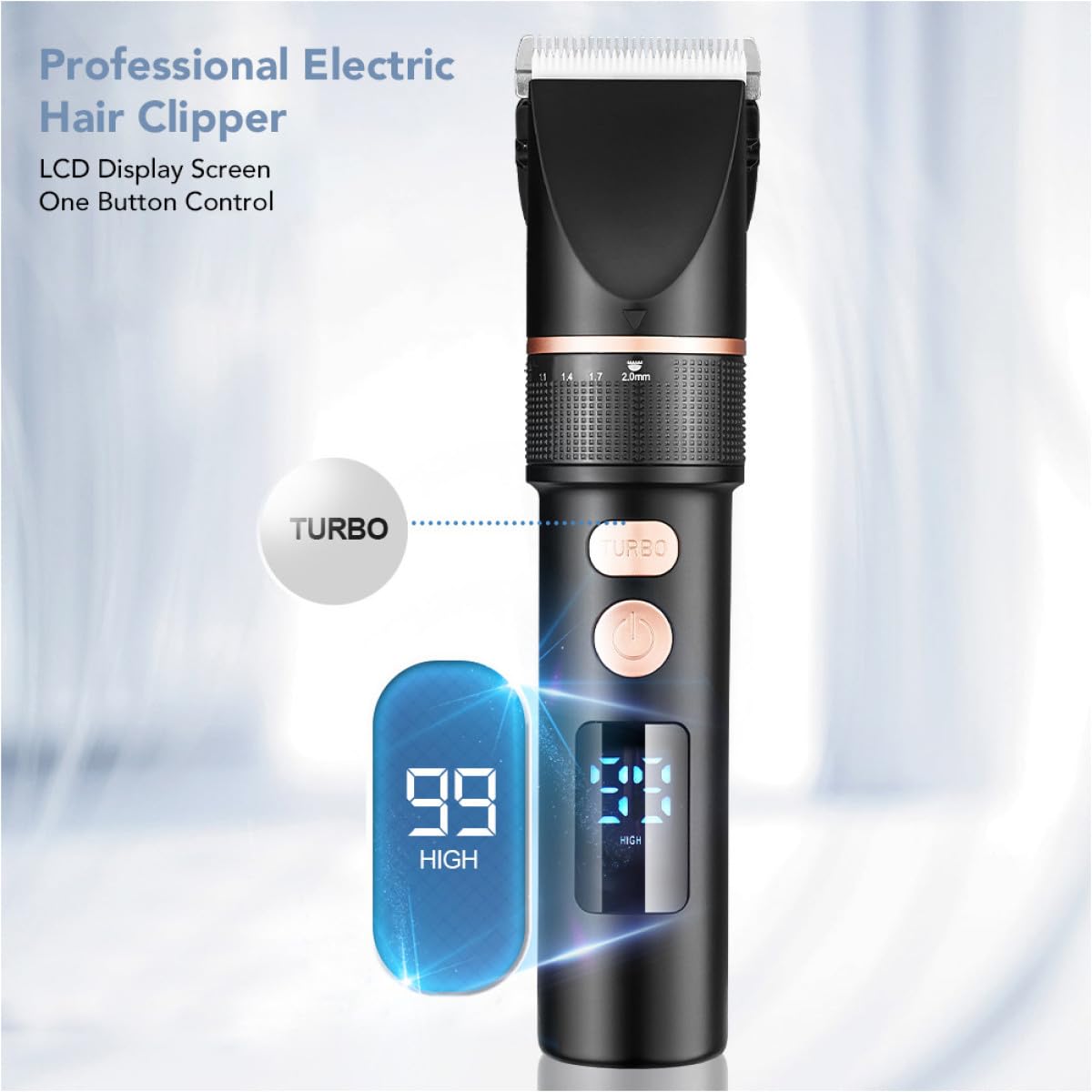 MAGICLULU Electric Hair Clipper Trimmer with LCD Display 3-Speed Adjustable Cordless Hair Cutting Kit for Men and Barbers Professional for Home Beauty and Personal Care MAGICLULU