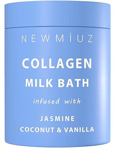 Creamy Coconut Collagen Milk Bath Soak Powder Moisturize & Soften Skin - Vanilla Jasmine Luxury Spa Bubble Bath Salt Mother's Birthday Christmas Beauty & Personal Care New Miuz