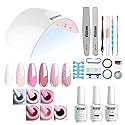 Gel Nail Polish Starter Kit - 6 Colors Gel Polish Set Base Top Coat, 36W LED Nail Dryer Lamp with Full DIY Gel Manicure Nail Tools by Vishine 8ml Beauty & Personal Care Vishine