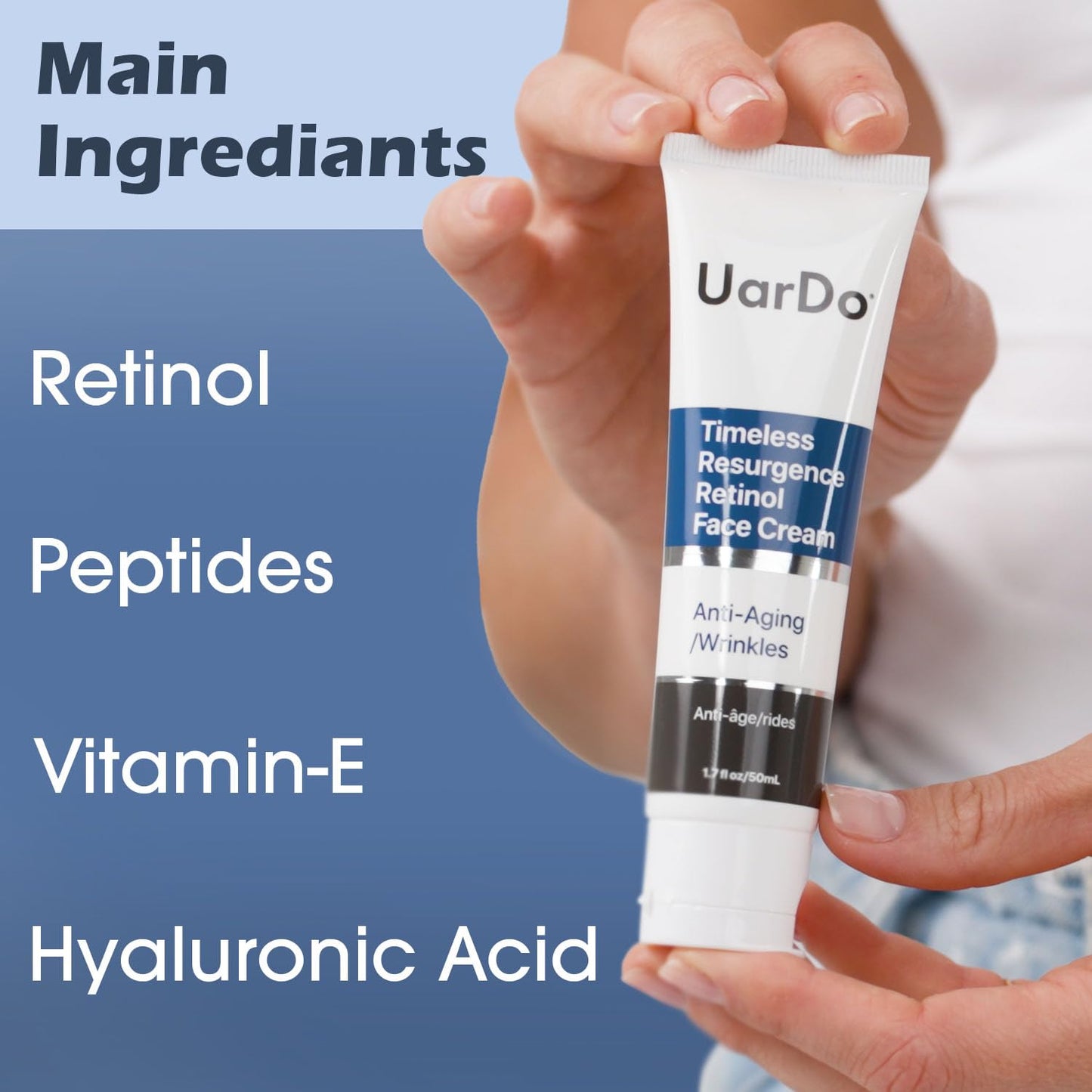 Uardo Timeless Resurgence Retinol Face Serum 1.7 Fl Oz/ 50ml - usn114 | For All Skin Types | Helps with Fine Lines, Wrinkles, & Uneven Skin Beauty & Personal Care Uardo