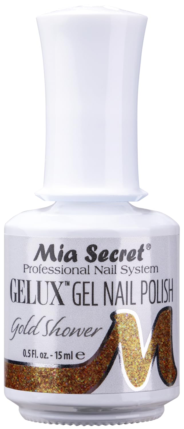 Mia Secret Gelux Soak-off gel nail polish color Gold Shower - Gel polish cured with nail lamp - Esmaltes para uñas en gel de larga duración para