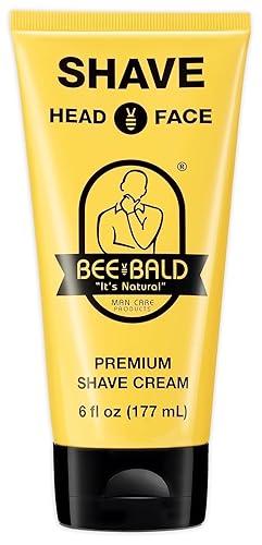 Bee Bald SHAVE Premium Shaving Cream Goes On Light & Slick That's Incredibly Smooth & Quick For Both Face And Head, 6 Fl Oz Beauty & Personal Care Bee Bald