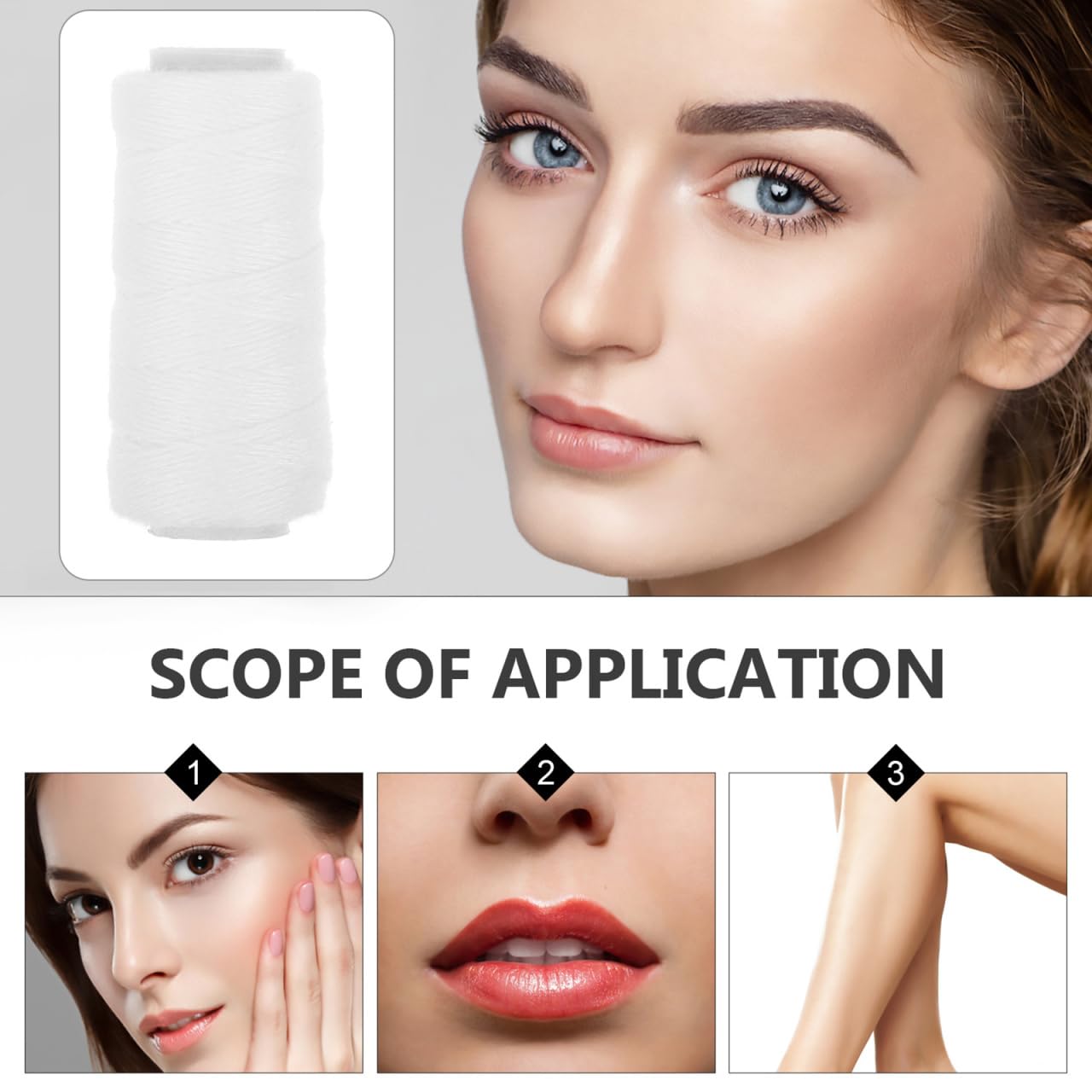 OUNONA 1Roll Threading Epilator Tool for Hair Removal Thread Facial Hair Trimmer for Eyebrows Upper Lip Chin and More Gentle Hair Removal Machine Beauty and Personal Care OUNONA