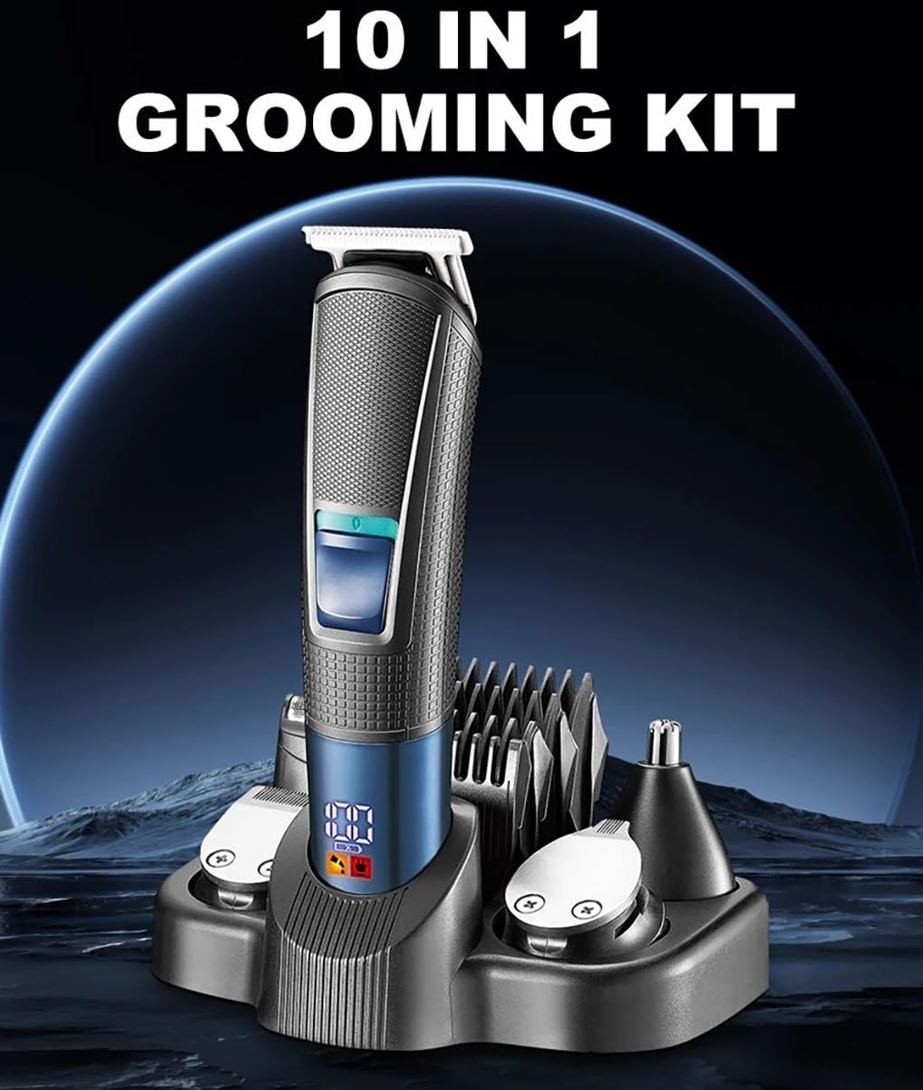 QDKVTNDJZ Hair Clippers for Men, All in One Rechargeable Beard Trimmer for Grooming Kit Electric Shaver Body Edge Nose Ear Eyebrow Beauty and Personal Care QDKVTNDJZ