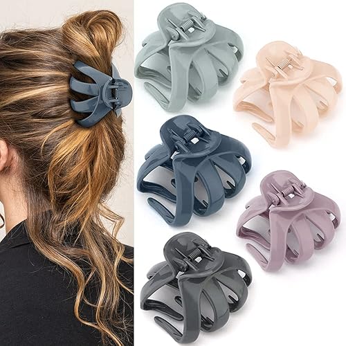 Atoden Claw Clips for Thick Hair 5Pcs, Large Hair Clips for Women, Octopus Hair Clips, Strong Grip Jumbo Jaw Clips, Girls Hair Styling Accessories Beauty & Personal Care Atoden
