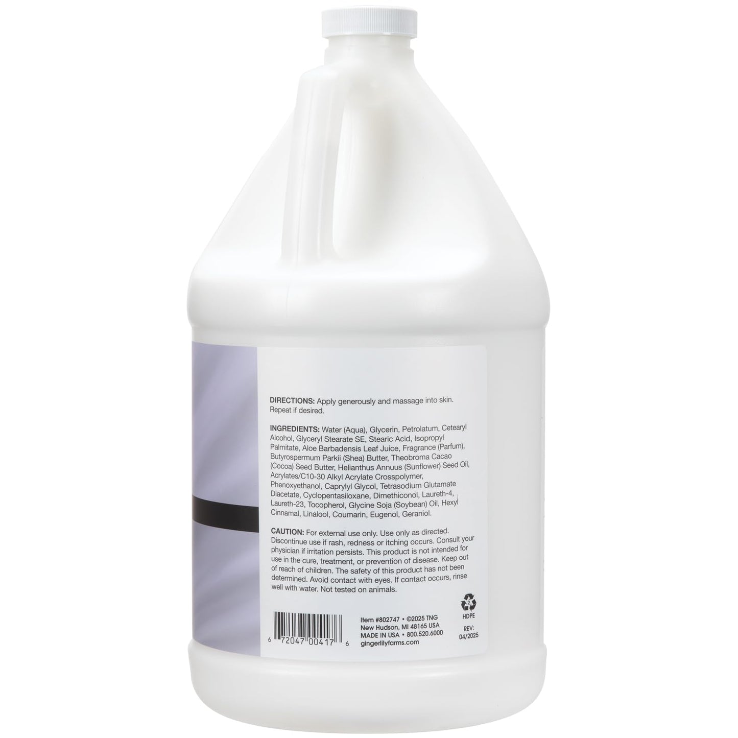 Ginger Lily Farms Botanicals Shea Indulgence 24H Deep Hydration Body Lotion, 100% Vegan & Cruelty-Free, Lavender Chamomile Scent, 1 Gallon (128 fl oz) Beauty & Personal Care Ginger Lily Farms