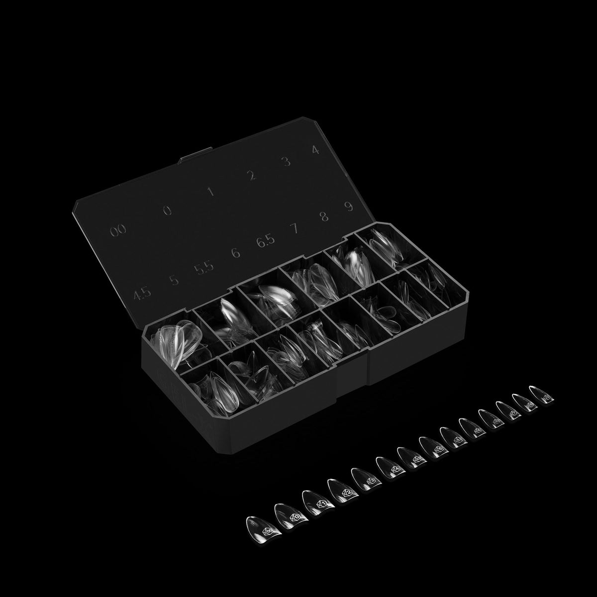 Apres Gel-X® Stiletto Box of Nail Tips | 280 Gel-X Tips, Soft Gel Tips, 14 Sizes 00-9 | Half-sizes Included (Sculpted Stiletto Short, 280 Count)