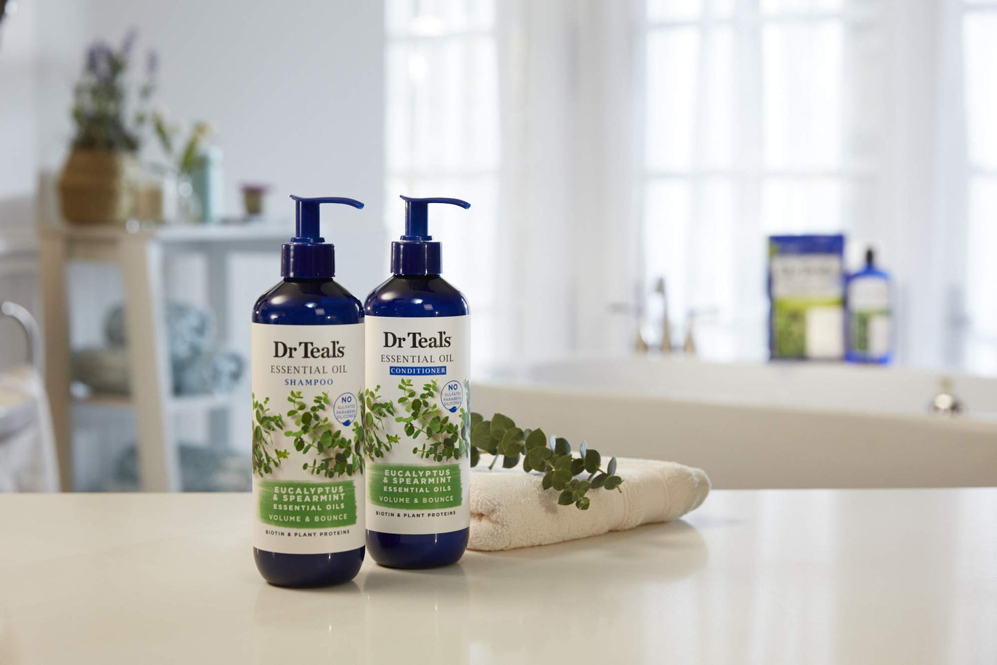 Dr Teal's Eucalyptus Spearmint Volume Bounce Essential Oil Conditioner Sulfate Free, 16 Fl Oz Beauty & Personal Care Dr Teal's