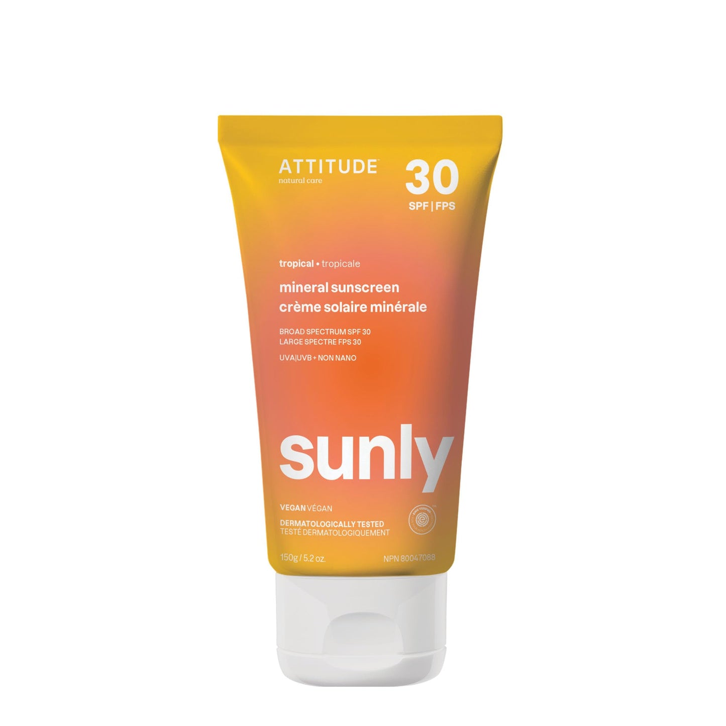 ATTITUDE Mineral Sunscreen with Zinc Oxide, SPF 30, EWG Verified, Broad Spectrum UVA/UVB Protection, Dermatologically Tested, Vegan, Tropical, 5.2 Beauty & Personal Care ATTITUDE