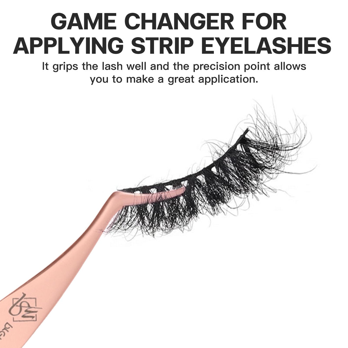 Pretty memory Eyelash Applicator Tool Stainless Steel Lash Tweezers Curved Eyelash Tweezers for Easy Lash Application and Removal, Rose Gold Beauty & Personal Care Pretty memory