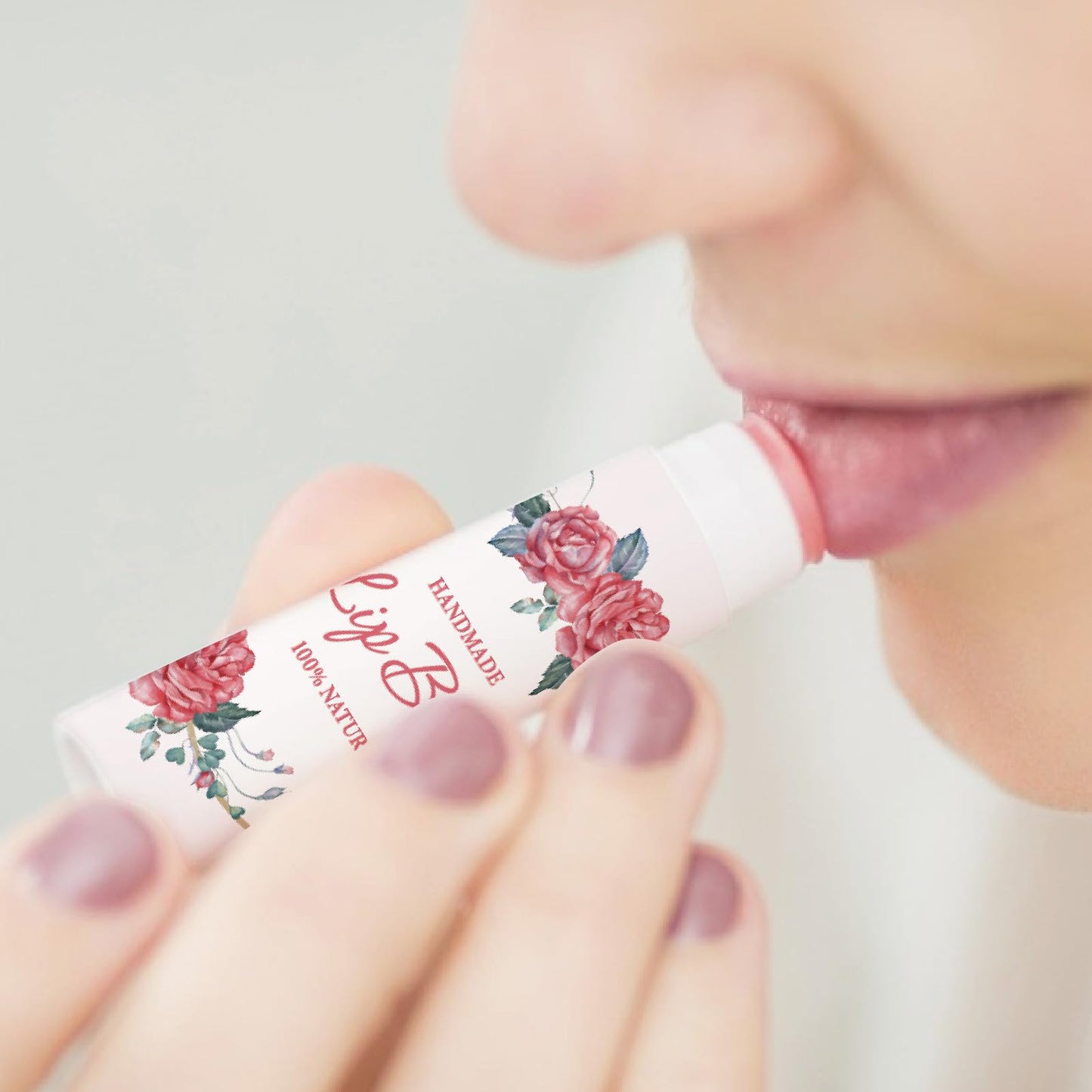 CRASPIRE 80Pcs 8 Styles Lip Balm Sticker Flower Leaf Wreath Plant Self-Adhesive Homemade Lip Balm Labels Vintage Square DIY Label Stickers for Lip Beauty and Personal Care CRASPIRE