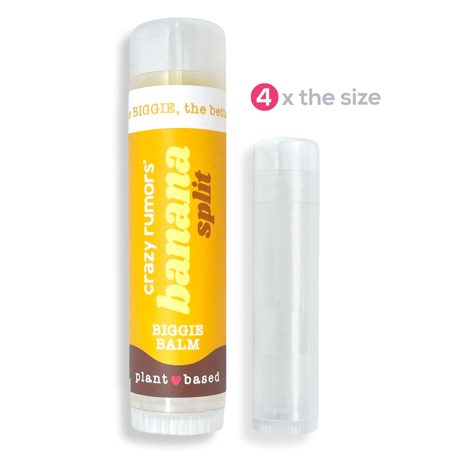 Crazy Rumors Biggie Banana Split Flavored All Natural, Plant Based Lip Balm to Moisturize and Nourish your Lips - Banana Split tube 0.6 oz (4x Larger Beauty and Personal Care Crazy Rumors