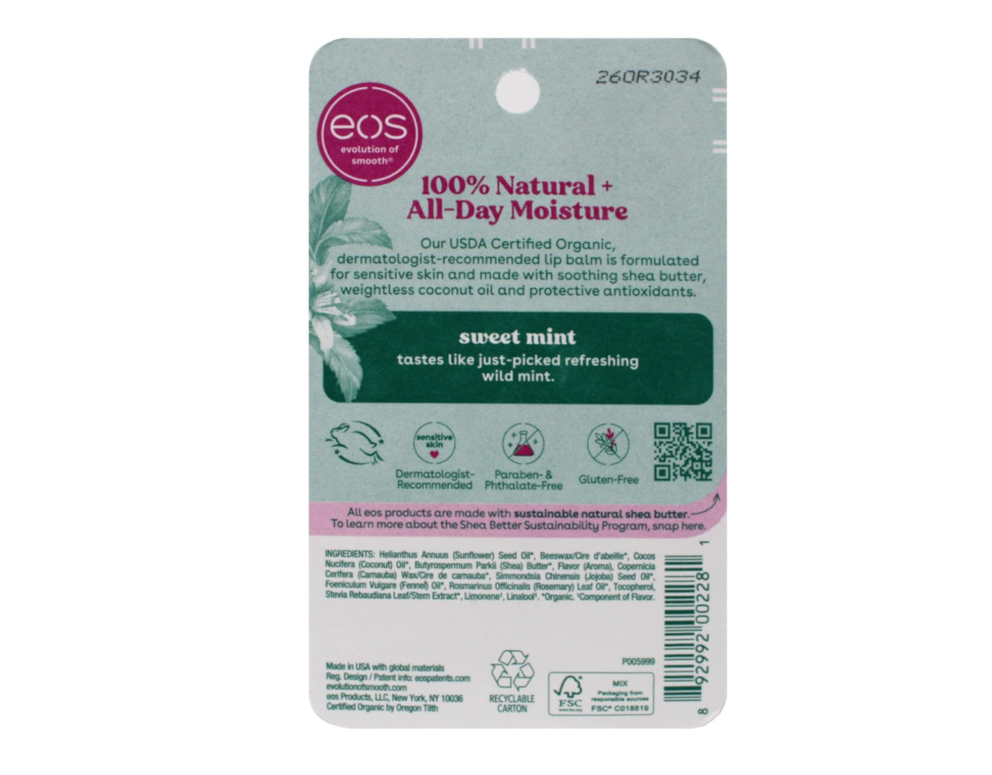 eos Smooth Lip Balm Sphere, Sweet Mint 0.25 oz (Pack of 4) Beauty & Personal Care eos