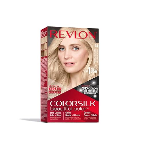 Revlon Permanent Hair Color, Permanent Hair Dye, Colorsilk with 100% Gray Coverage, Ammonia-Free, Keratin and Amino Acids, 04 Ultra Light Natural Beauty & Personal Care REVLON