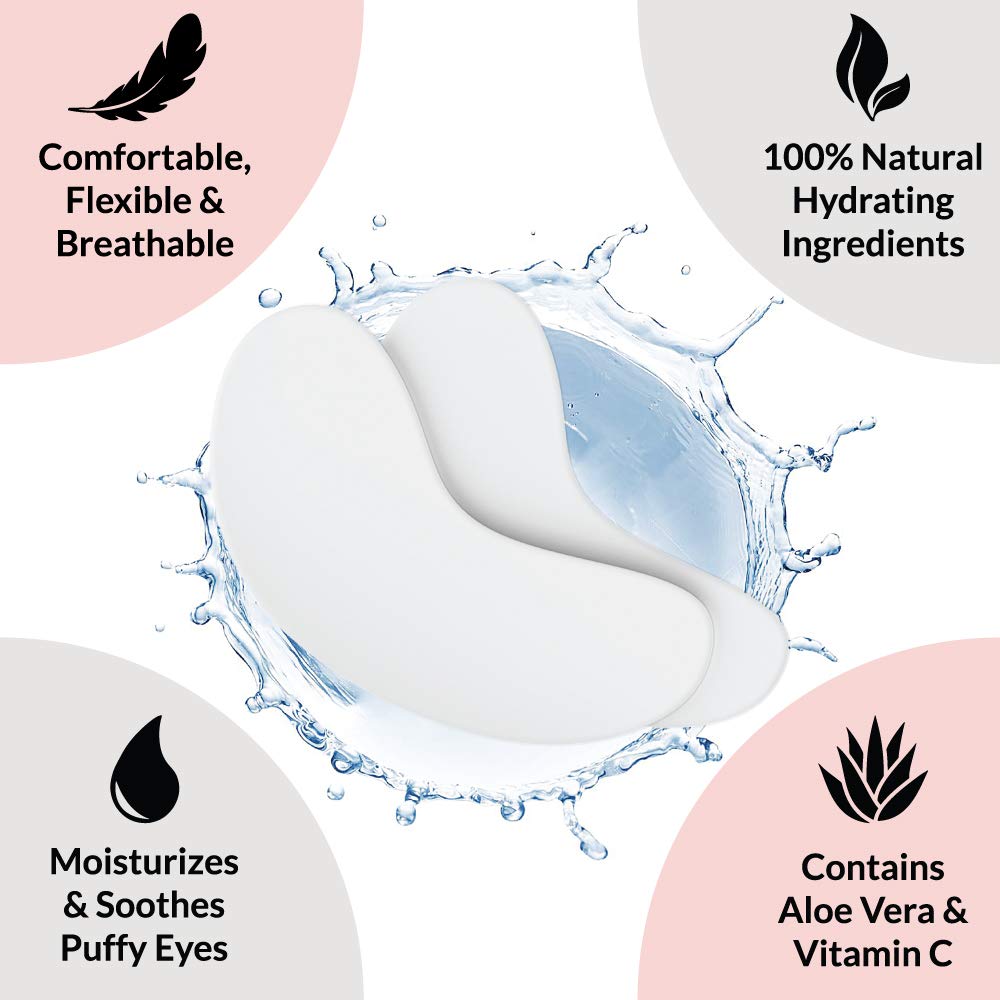 100 Pairs Under Eye Pads for Lash Extensions - Lint Free Hydrogel Eye Patches with Vitamin C & Moisturizing Aloe Vera for Eyelash Extension & Lash Beauty & Personal Care BEAU LASHES