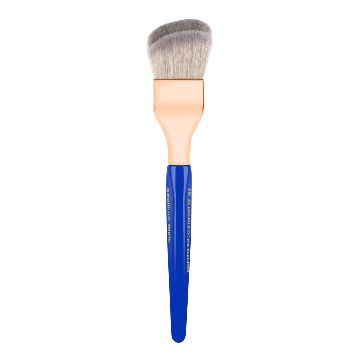 Bdellium Tools Professional Makeup Brush - Golden Triangle 951 Small Slanted Double Dome Blender - With All Vegan and Soft Synthetic Fibers,