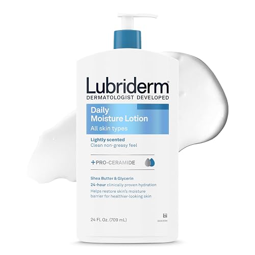 Lubriderm Daily Moisture Body Lotion + Pro-Ceramide, Body Lotion for Dry Skin, Shea Butter, Glycerin, Lightly Scented Hand Lotion, Non-Greasy 24-Hour Beauty & Personal Care Lubriderm
