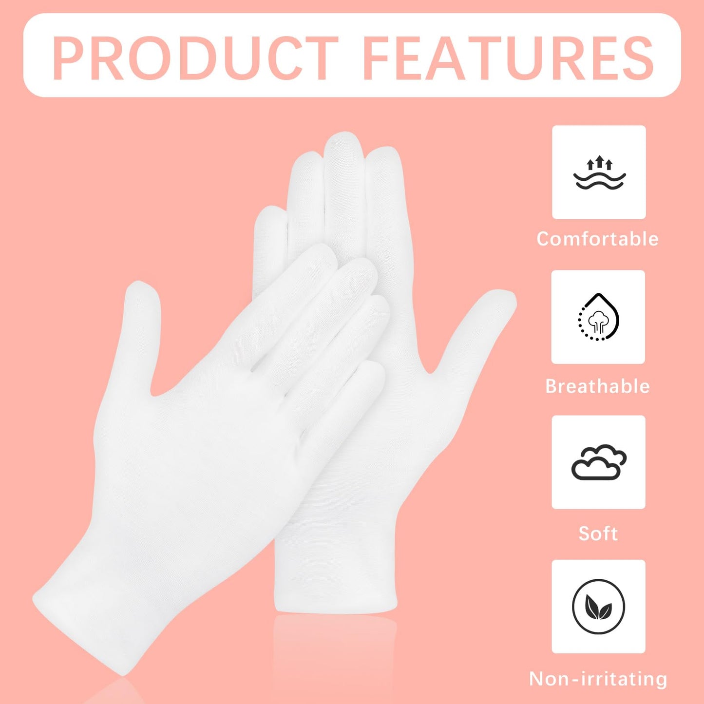 36 Pcs White Cotton Gloves for Dry Hands Sleeping, Men&Women Soft Sleep Gloves for Eczema and Moisturizing Overnight, Stretchable SPA Glove Costume Beauty and Personal Care lipetol