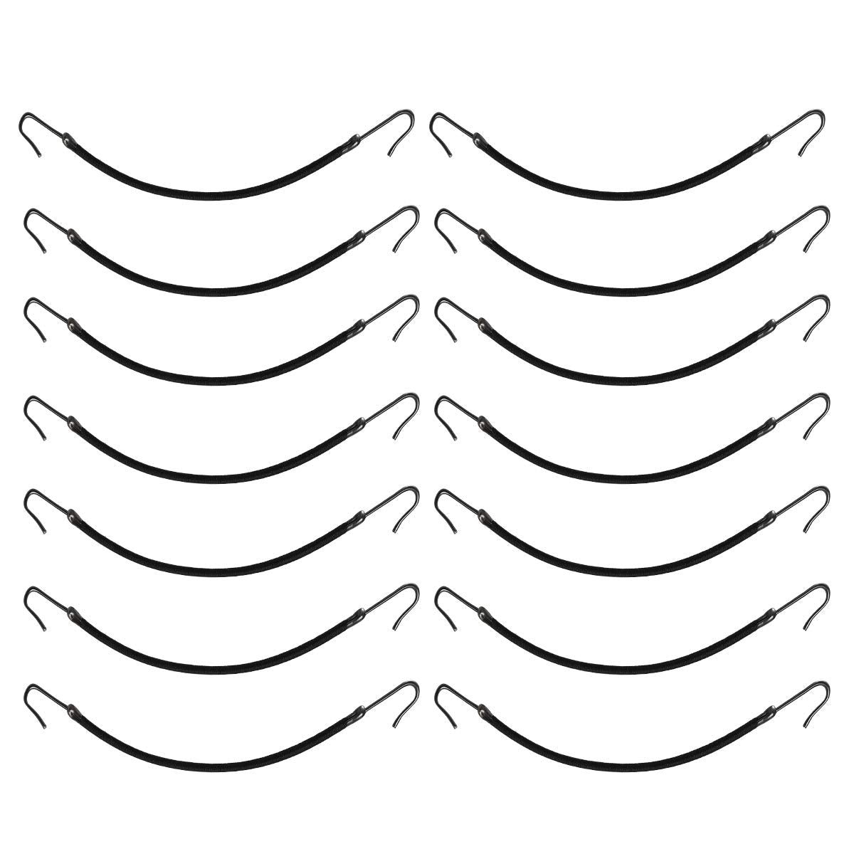 Frcolor Black Hair Hook Ponytail Holder with Hooks Hook Hair Tie Elastic Styling Rubber Bands, Pack of 20