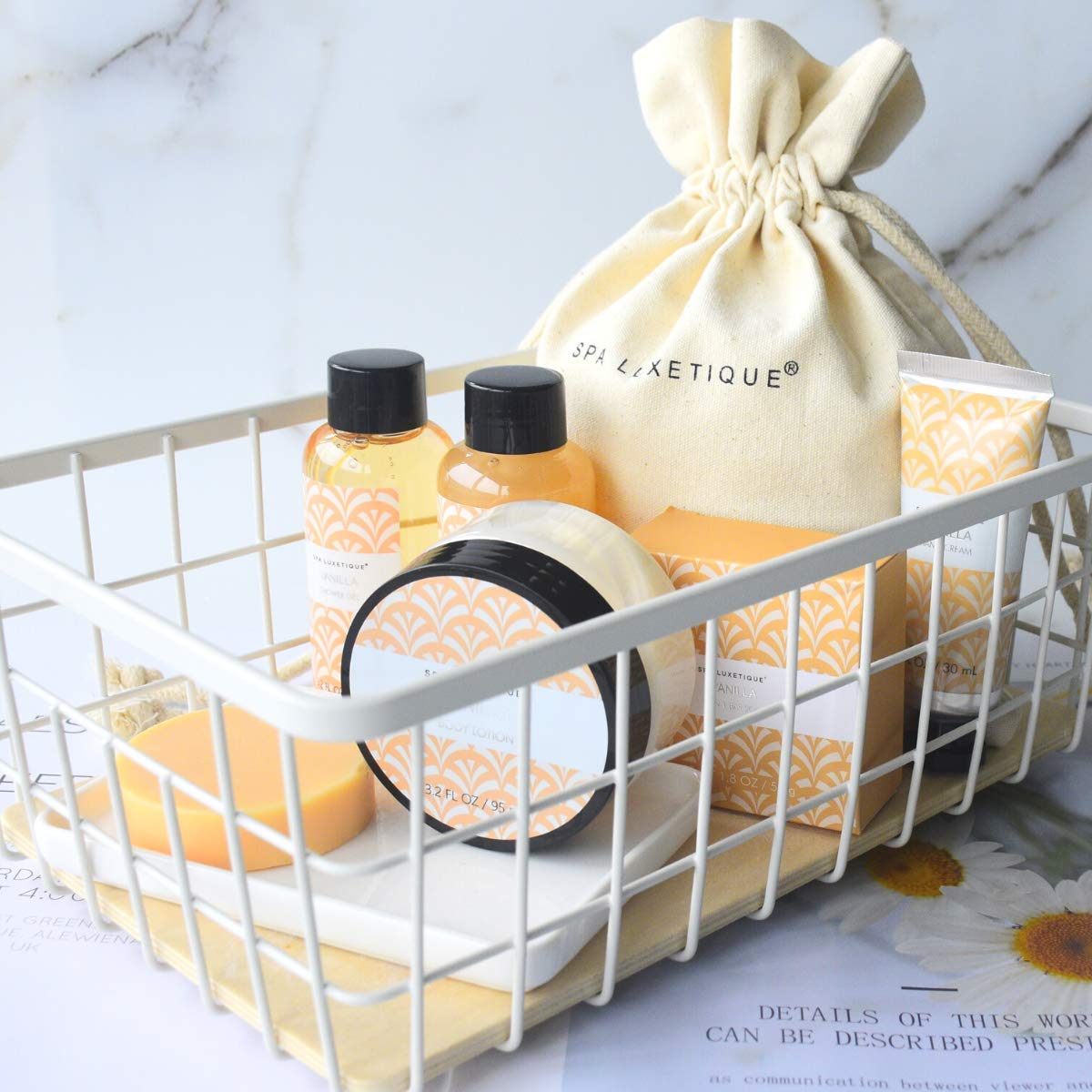 Spa Luxetique Spa Gifts for Women 6pc Vanilla Bath Sets Women Gift With Body Lotion, Shower Gel, Bubble Bath, Hand Cream, Bath and Body Gifts Set Beauty & Personal Care spa luxetique
