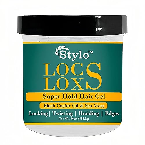 J. AMILA Stylo Locs Gel 16oz - High Hold Braiding & Retwisting Gel for Locs, Dreads & Edges - Infused with Castor Oil & Sea Moss for Strong Hold Beauty & Personal Care J. AMILA