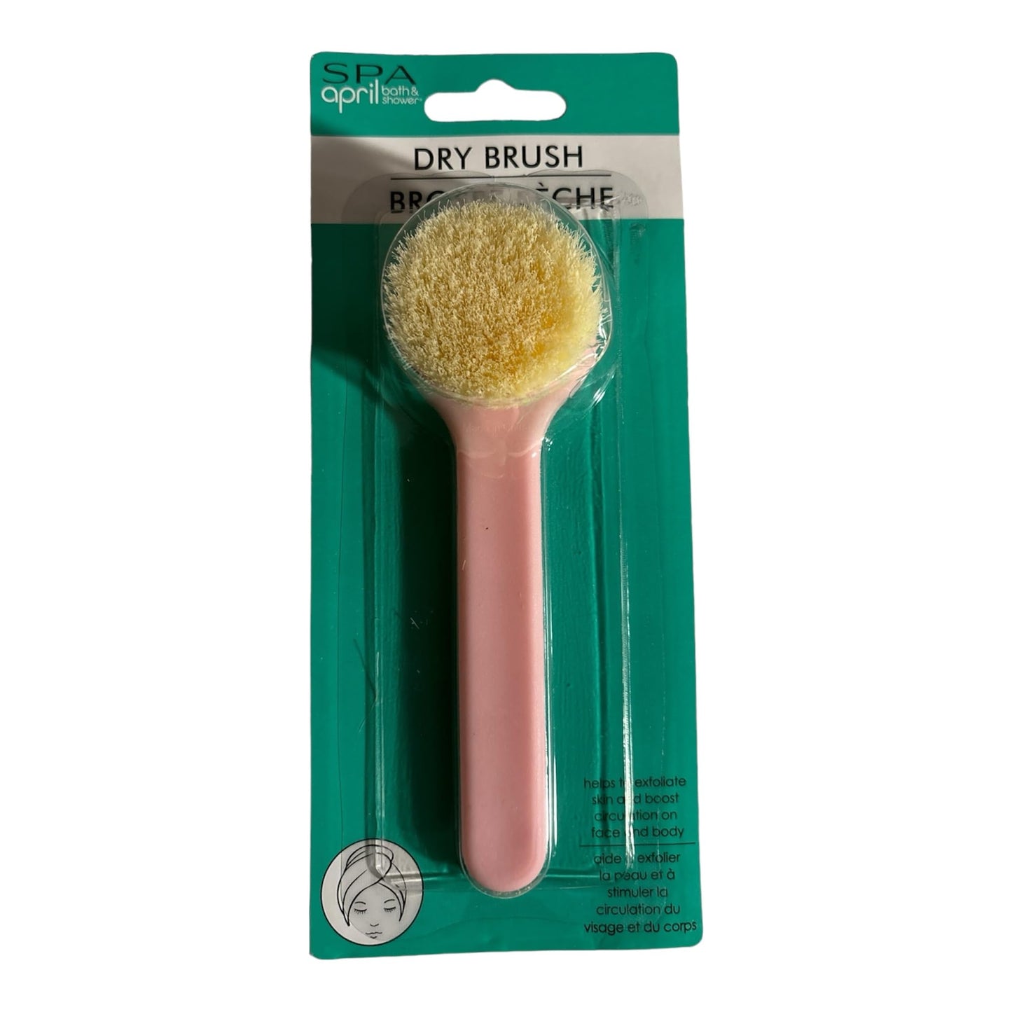 Spa April Bath and Body Brush, Daily Exfoliating Brush, Pink Beauty and Personal Care SPA April Bath & Shower