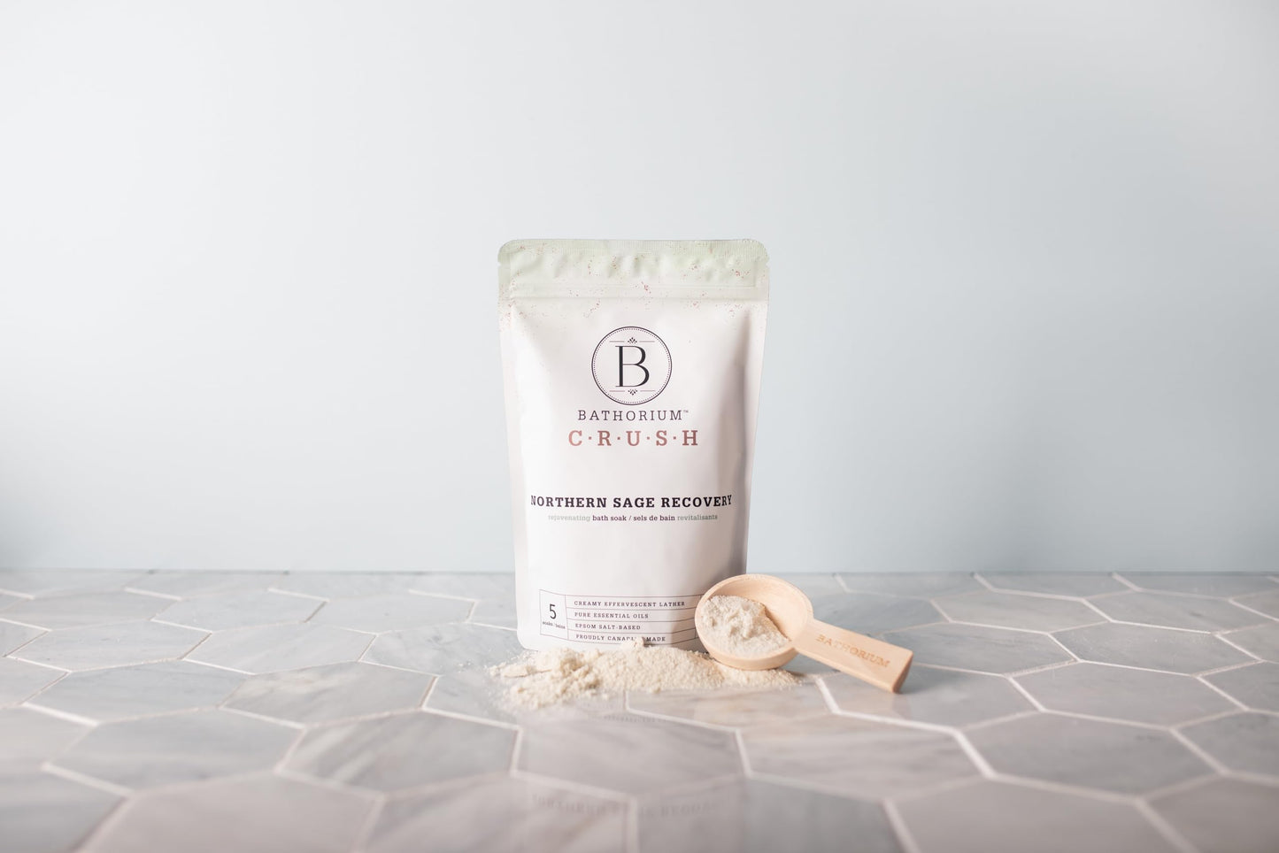 Bathorium Northern Sage Recovery Crush, Revitalizing Bath Soak, Dead Sea & Epsom Salt, Sage, Pine, Eucalyptus, pH-Balanced for Women, 5+ Baths, 21 oz Beauty and Personal Care Bathorium