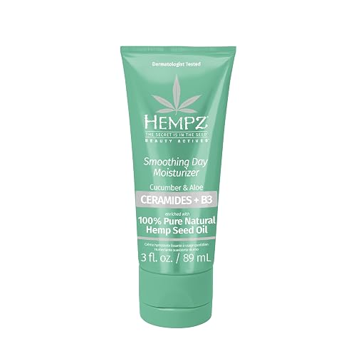 Hempz Cucumber & Aloe Smoothing Day Moisturizer - Hydrating Daily Cream Rich with Minerals, Vitamin C, & Hempseed Oil to Hydrate & Repair Extremely Beauty & Personal Care Hempz