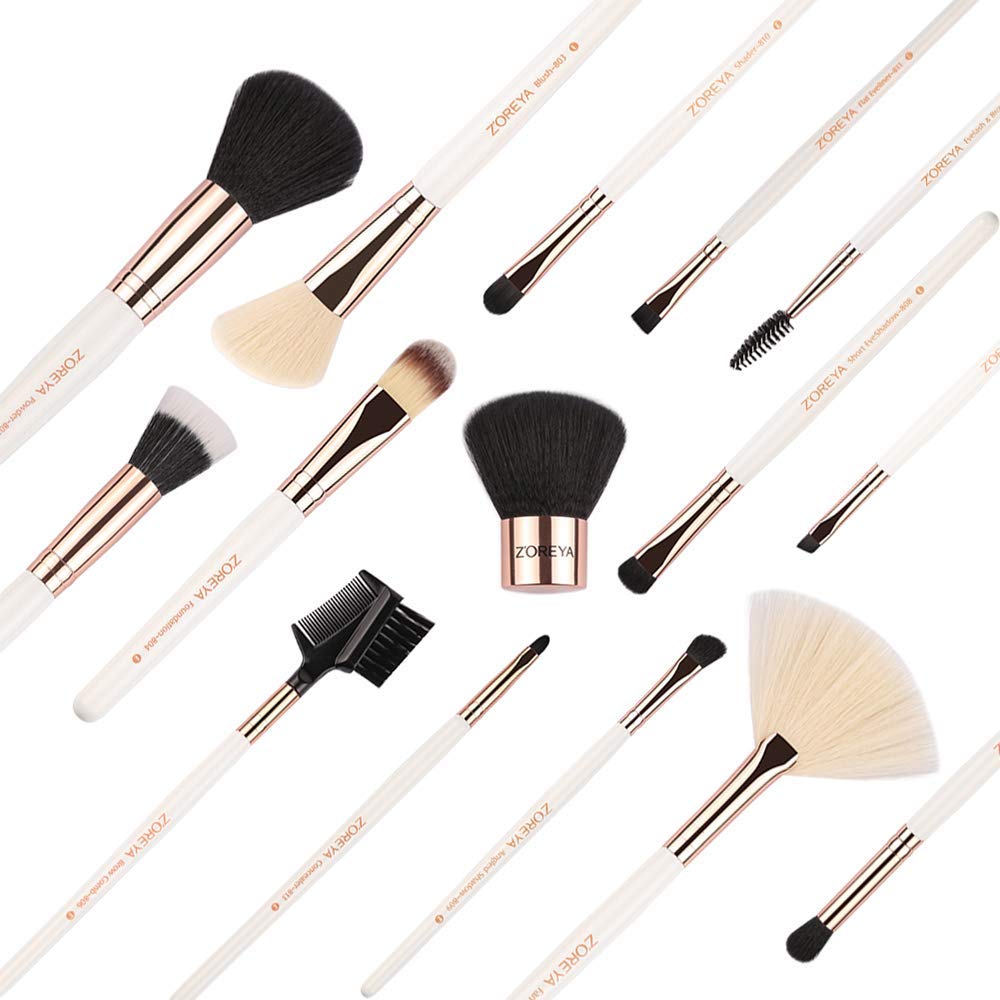 Z'OREYA Makeup Brushes Set,15pcs Rose Gold Luxury and Fashion Makeup Brushes,Professional Premium Synthetic Foundation Powder Concealers Eye Shadows Beauty & Personal Care Z'OREYA