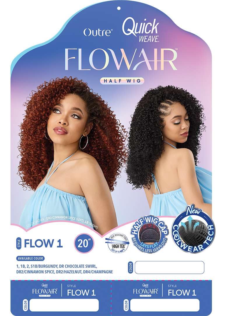 Outre Quick Weave Synthetic Half Wig - FlowAir - Flow 1 (DR2/HAZELNUT)