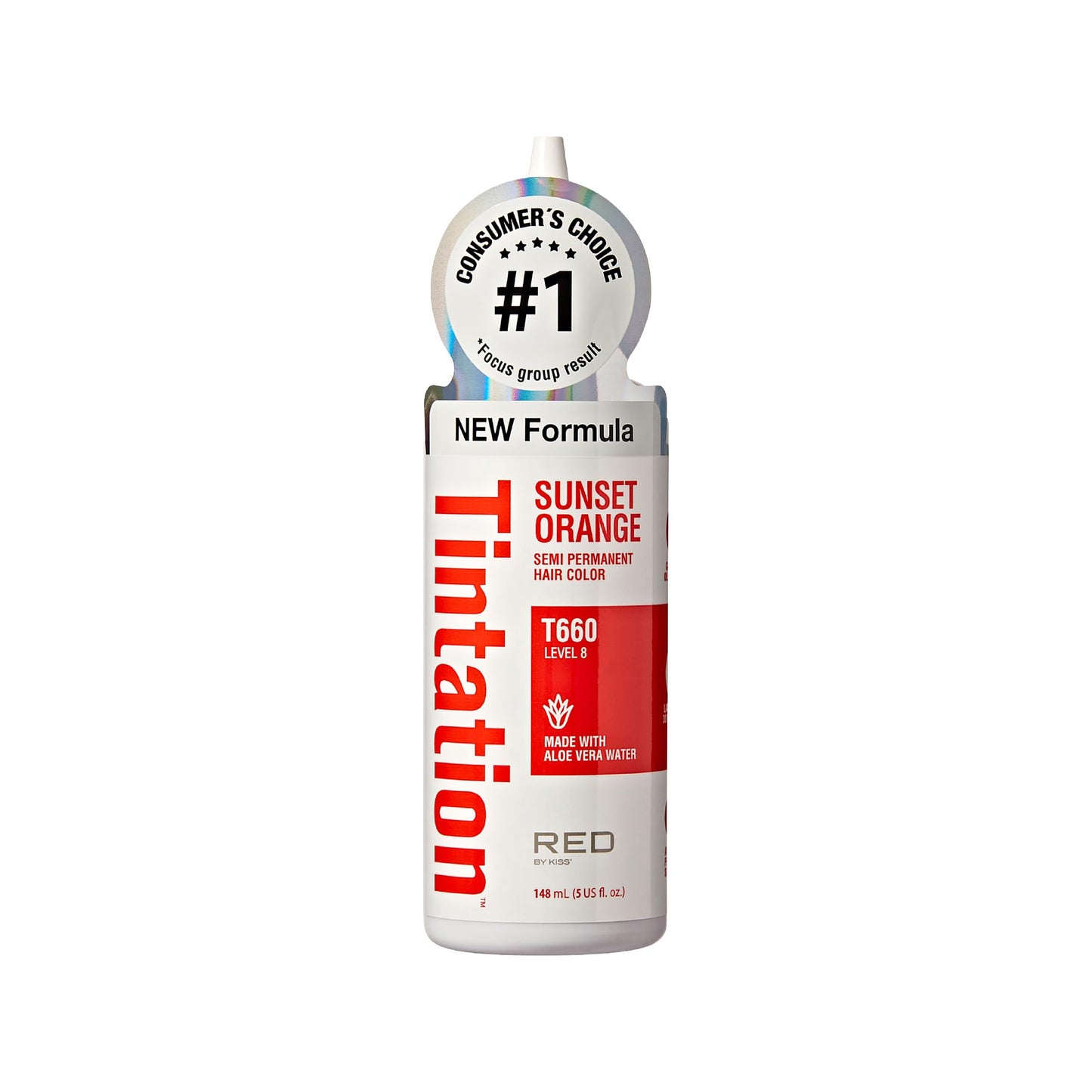 Red by Kiss Tintation Semi-Permanent Hair Color, Aloe Vera Water Based, Argan Oil, Olive Oil, Collagen & Keratin, Long-Lasting Color Dye (Sunset Beauty & Personal Care Red by Kiss