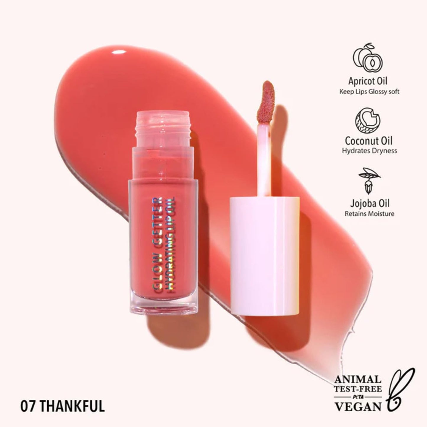 Moira Glow Getter Hydrating Lip Oil (007, Thankful) Beauty and Personal Care Moira