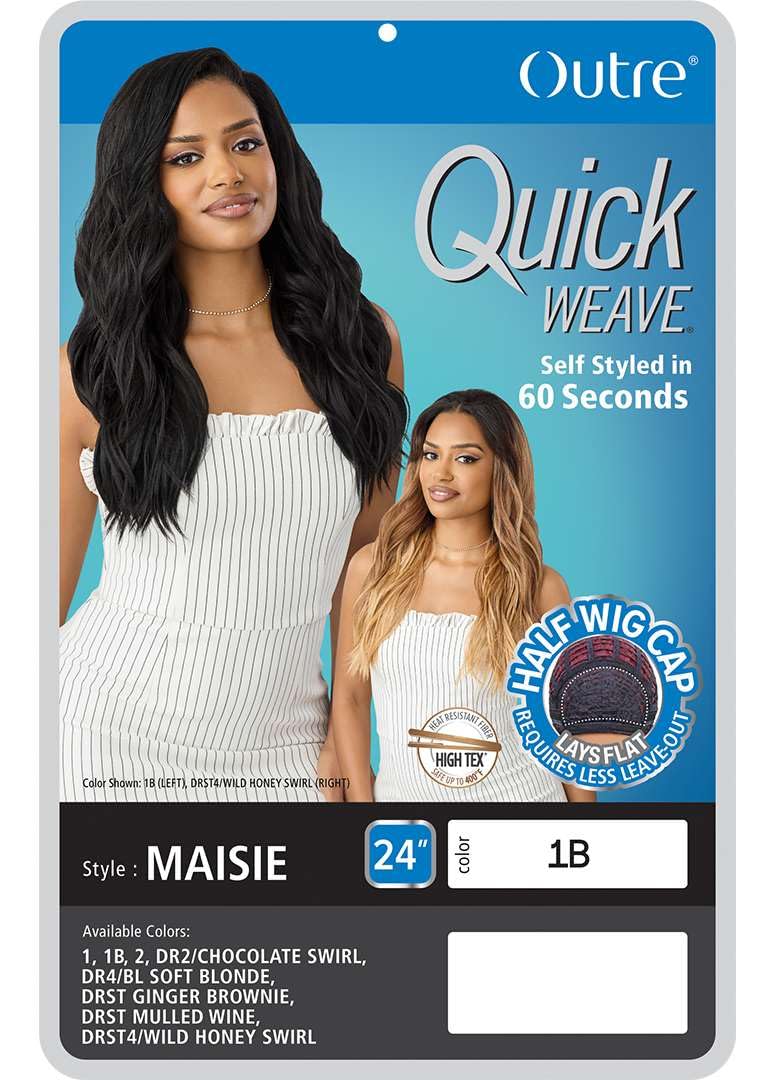 Outre Quick Weave Synthetic Half Wig - Maisie (DR2/CHOCOLATE SWIRL)