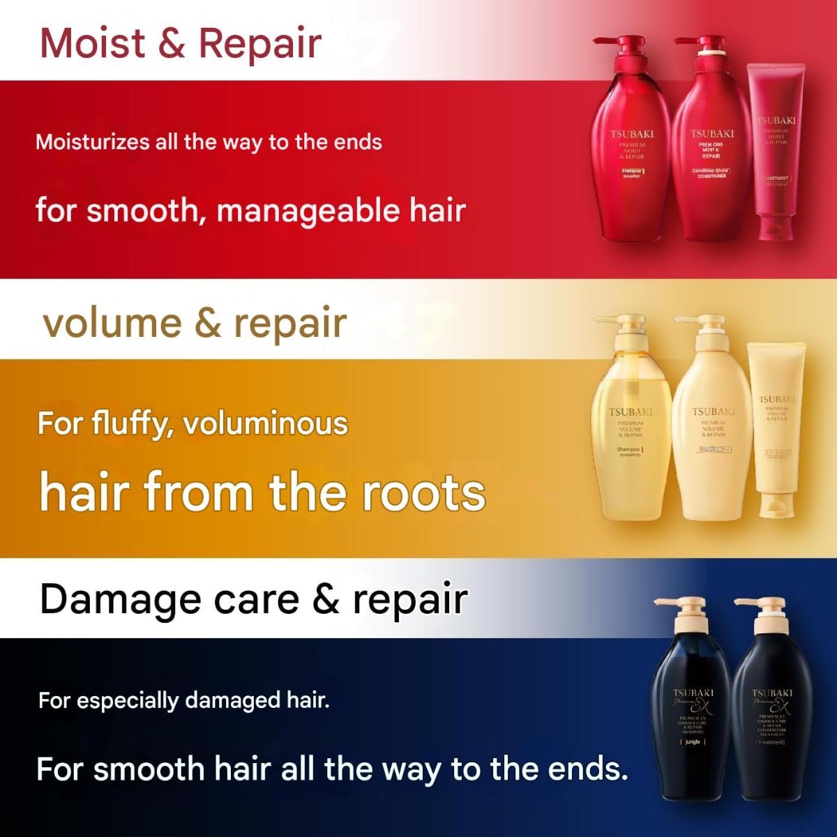 Bundle Moist Repair Tsubakii Shampoo and Conditioner Refill Set - Camellia Oil - Moisturizes, Protects Dry Damaged Hair, 300ml+300g Beauty & Personal Care SOFIA BY ODE